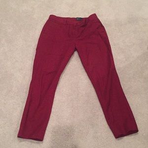 Maroon Slim Crop Pants